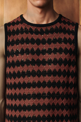 Crochet Tank Top / BROWN TANKTOP ATTIR-MEN