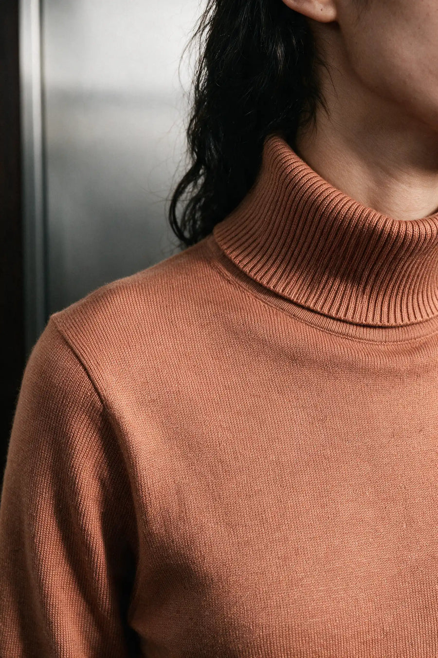 Knitted Turtleneck Sweater / RUST ORANGE