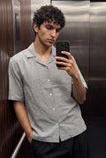 Relaxed Fit Camp Collar Shirt in Horizontal Stripe SHIRT ATTIR-MEN