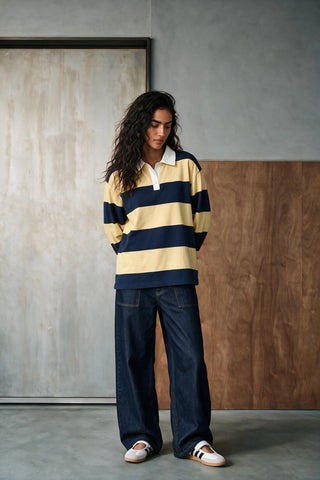 Striped Polo Shirt with Contrast Detail RUGBYPOLO ATTIR-UNISEX