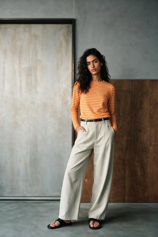 Striped Long Sleeves Top TEE ATTIR-WOMEN