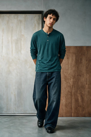 Classic Cotton Henley Shirt HENLEY ATTIR-MEN