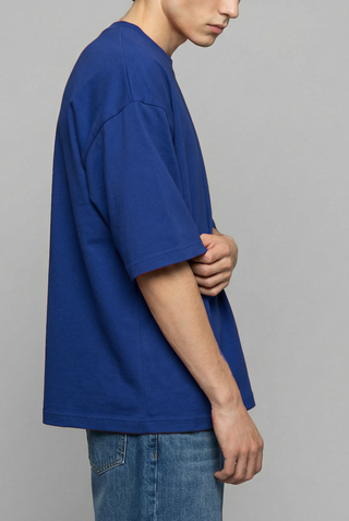 Structured Oversized T-shirt in Deep Blue
