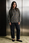 Flannel Mock Neck / GREEN FLANNEL MOCKNECK ATTIR-WOMEN