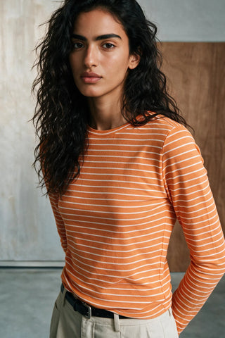 Striped Long Sleeves Top TEE ATTIR-WOMEN