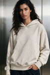 Structured Oversized Hoodie / MELANGE BEIGE HOODIE ATTIR-WOMEN