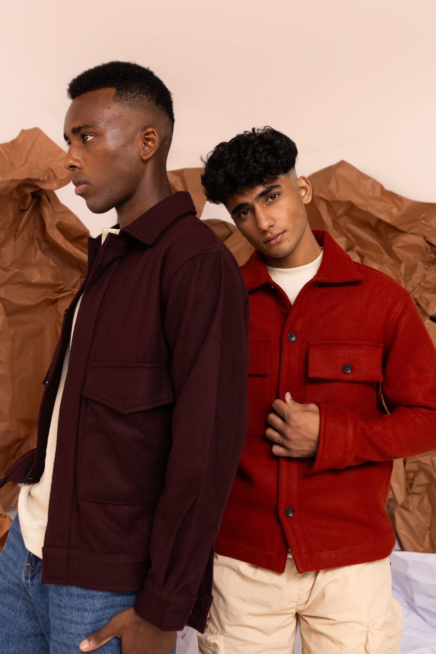 Wool-blend Overshirt in Cardinal Red