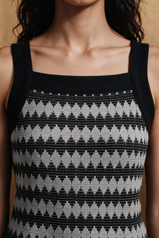 Crochet Knit Tank Top / GREY TANKTOP ATTIR-WOMEN