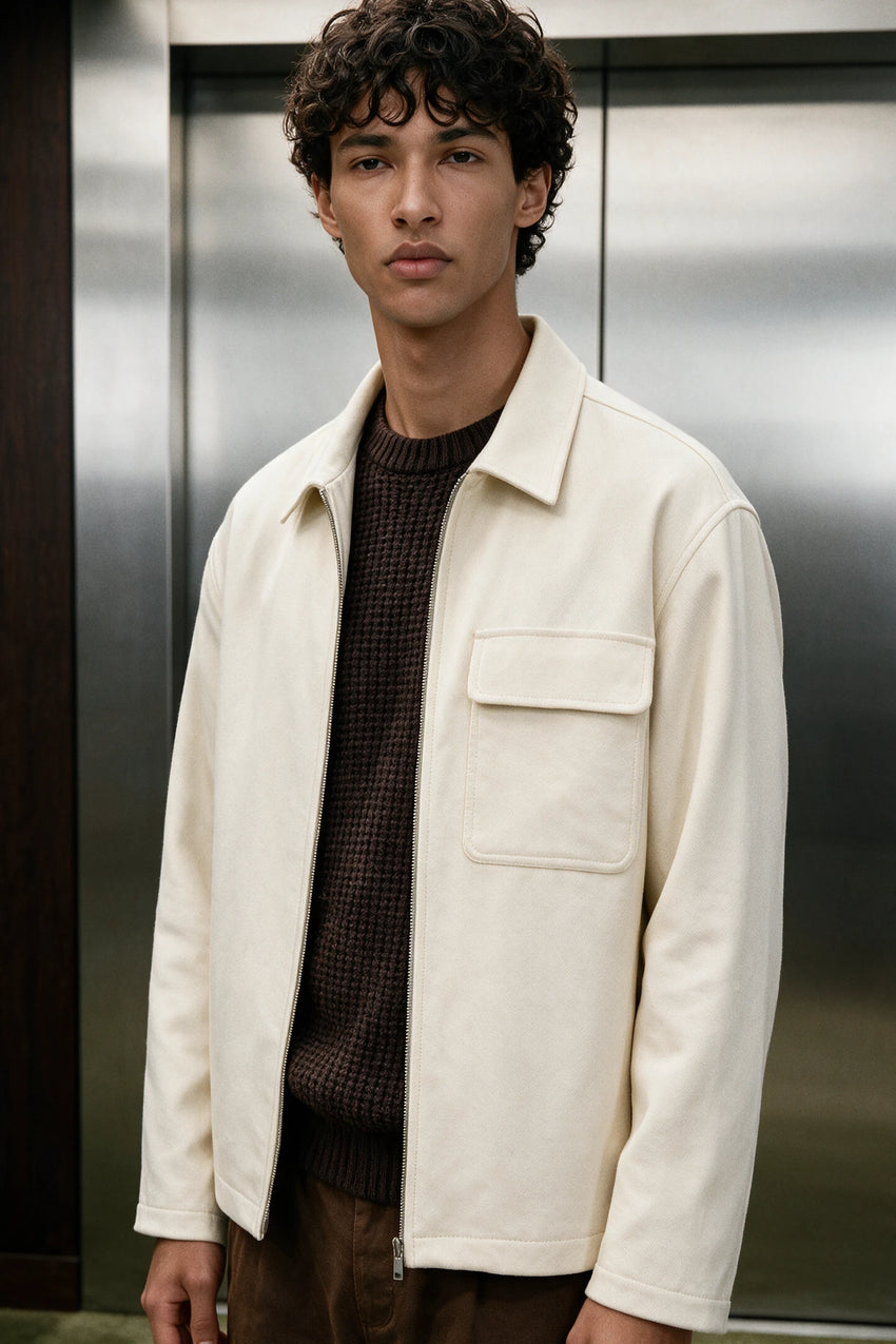 Twill Weave Wool Jacket / CREAM JACKET ATTIR-MEN