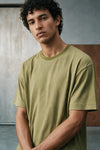 Jacquard Knit T-shirt / MOSS GREEN TEE ATTIR-MEN