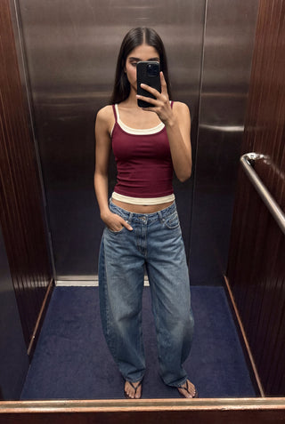 Double Layer Top in Maroon