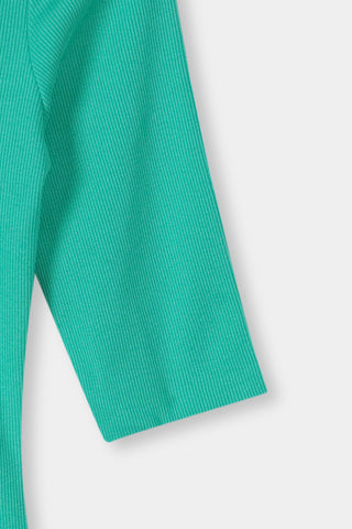 Ribbed Square Neck Top in Mint Green