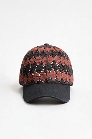 Crochet Panel Baseball Cap / BROWN CAP ATTIR-UNISEX