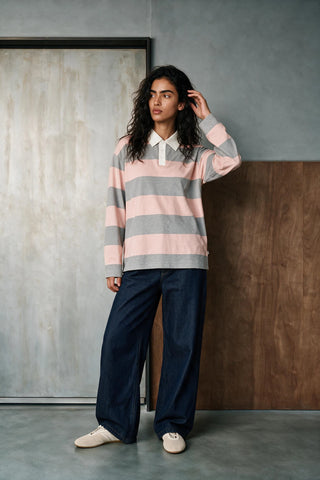 Striped Polo Shirt with Contrast Detail RUGBYPOLO ATTIR-UNISEX
