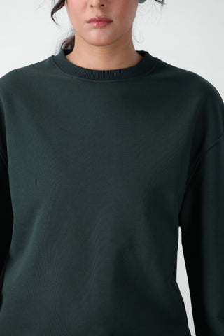 Relaxed Fit Airsoft Sweatshirt in Dark Green