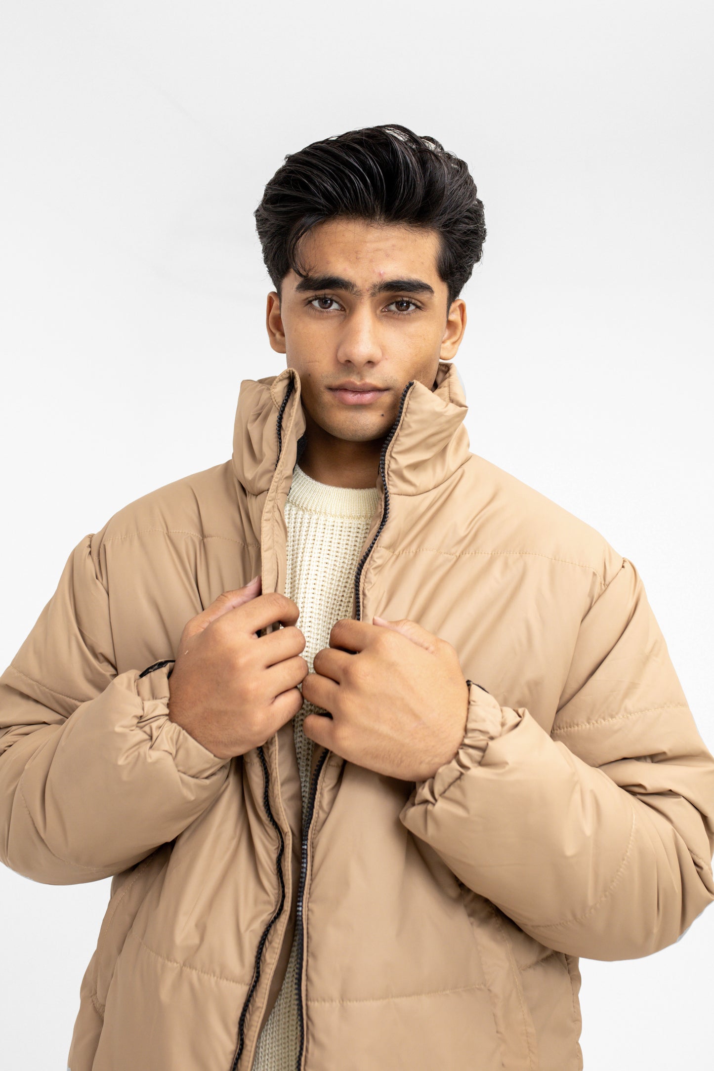 Supersoft Puffer Jacket with in Camel