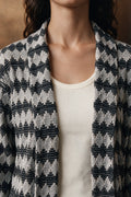 Crochet Lapel Collar Jacket / GREY JACKET ATTIR-WOMEN