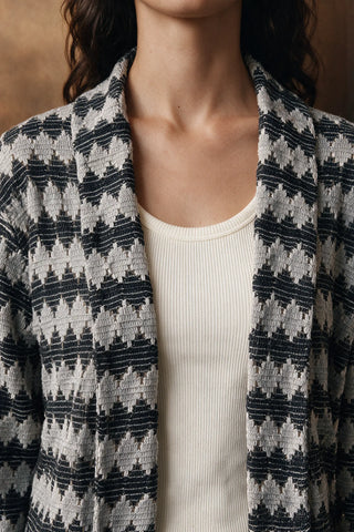 Crochet Lapel Collar Jacket / GREY JACKET ATTIR-WOMEN
