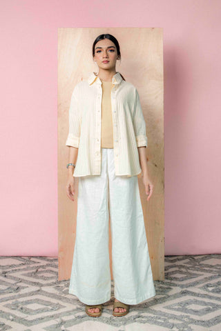 Pointelle Shirt in Cream