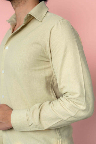 Basic Cotton Shirt in Khaki