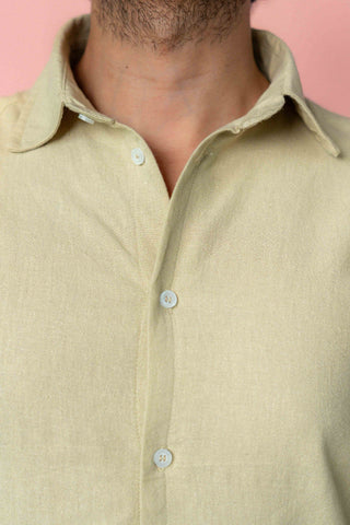 Basic Cotton Shirt in Khaki