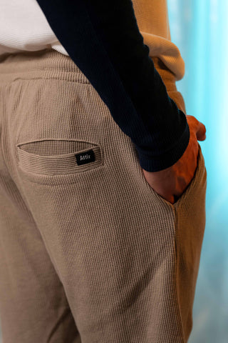 Waffle-Knit Shorts in Stone