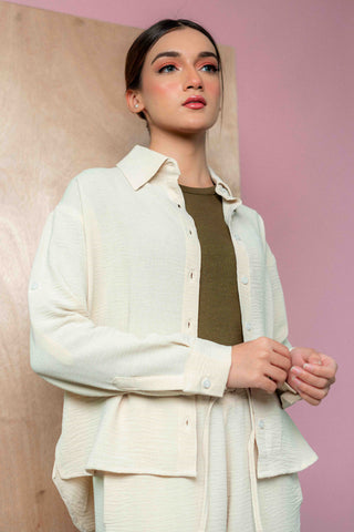 Textured Co-ord Set in Stone