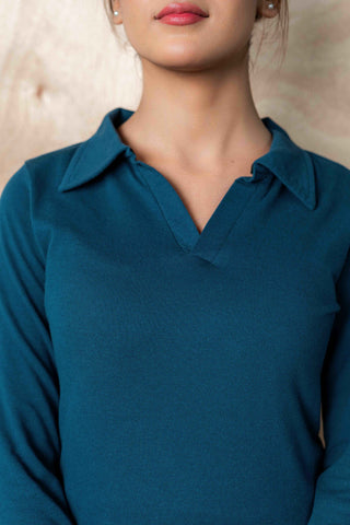 Revere Polo Top in Azure Blue