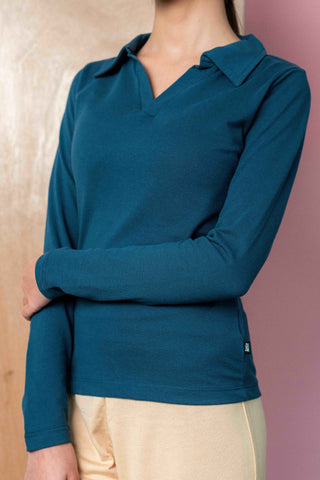 Revere Polo Top in Azure Blue