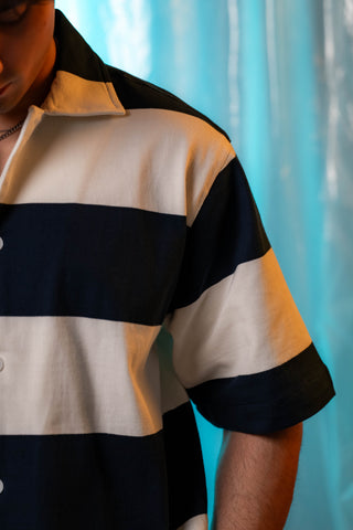 Oversized Striped Shirt in Blue