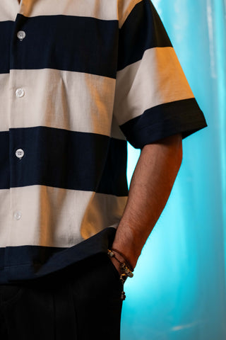 Oversized Striped Shirt in Blue