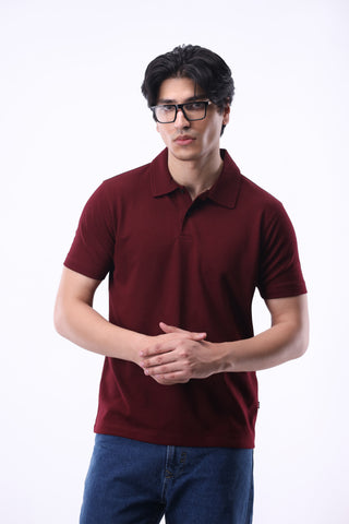 Interlock Polo Shirt in Maroon