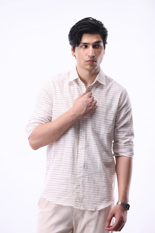 Stripe Button Down Shirt in Red