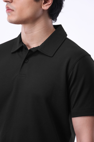 Interlock Polo Shirt in Black