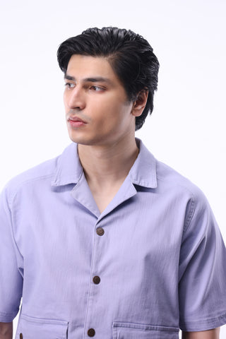 Raglan Sleeves Utility Shirt in Lilac