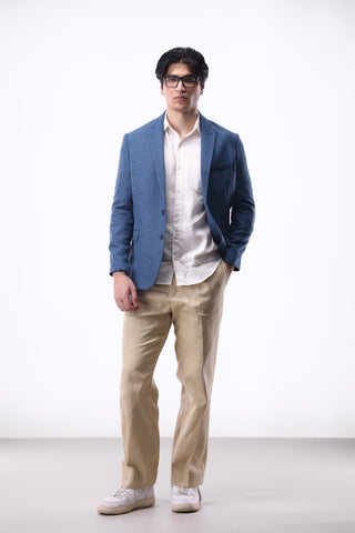 Tailored Wool Blazer in Blue