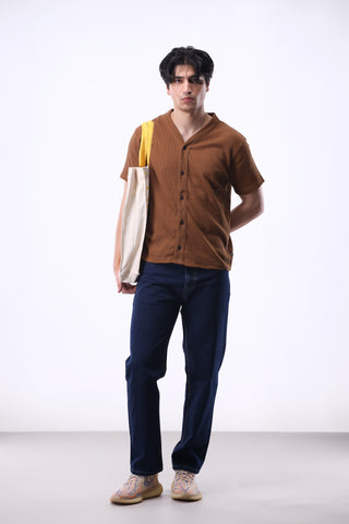 Waffle Baseball Shirt in Cinnamon