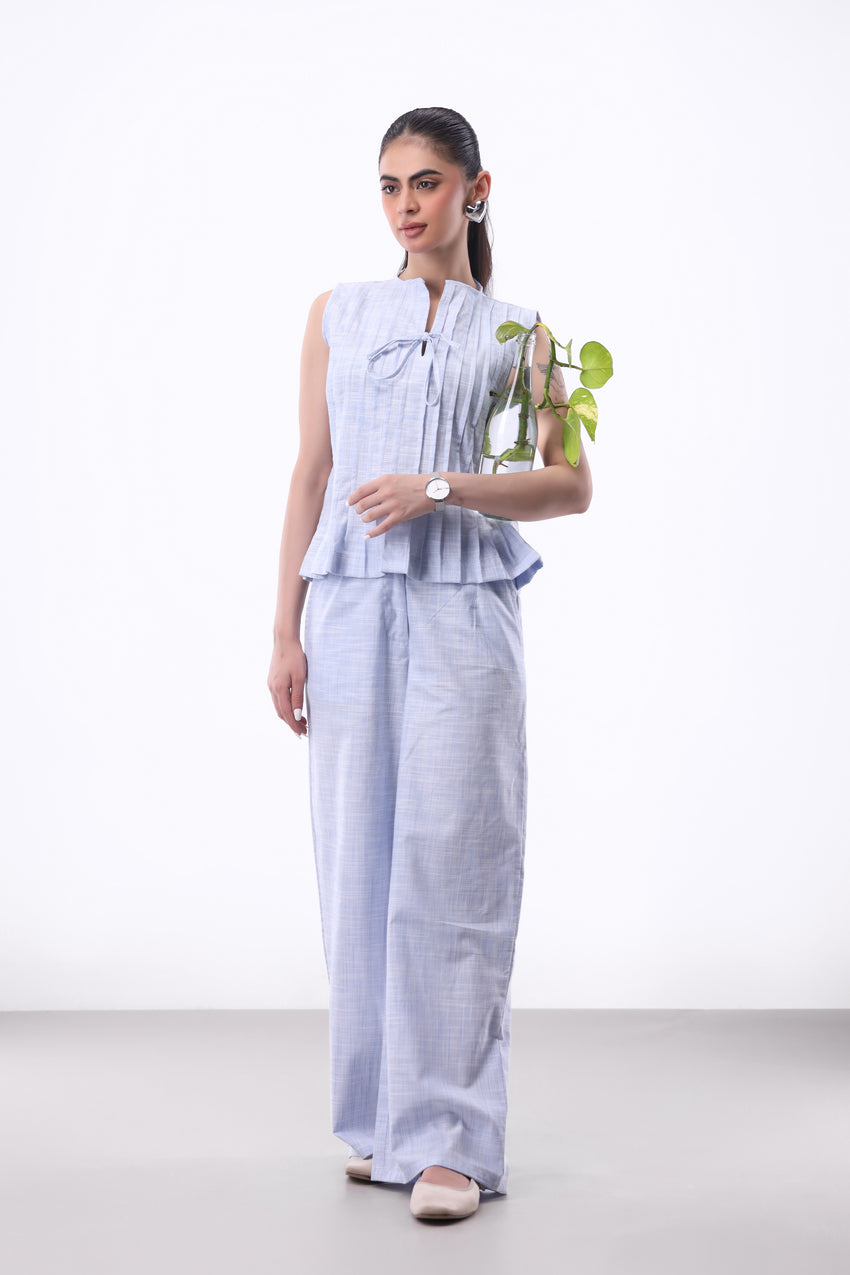 Serena Tie Top in Light Blue BLOUSE ATTIR-WOMEN