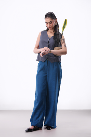 Wide-leg Trouser in Blue
