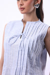 Serena Tie Top in Light Blue BLOUSE ATTIR-WOMEN