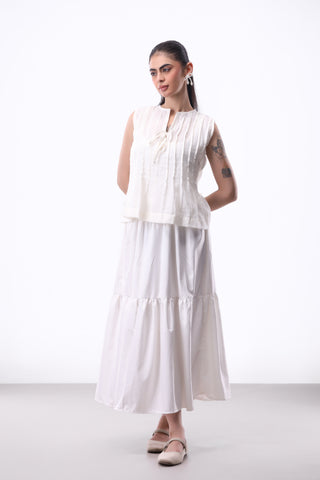 Serena Tie Top in Sheer White