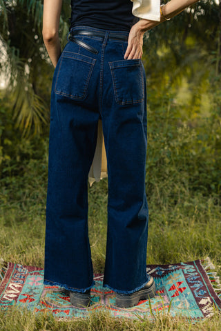 Culottes Jean in Mid Wash