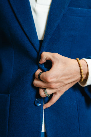 Casual Wool Blazer Jacket in Blue