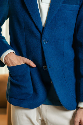 Casual Wool Blazer Jacket in Blue