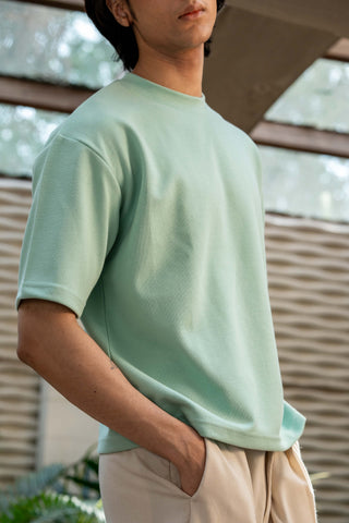 Boxy Cut T-shirt in Pastel Green