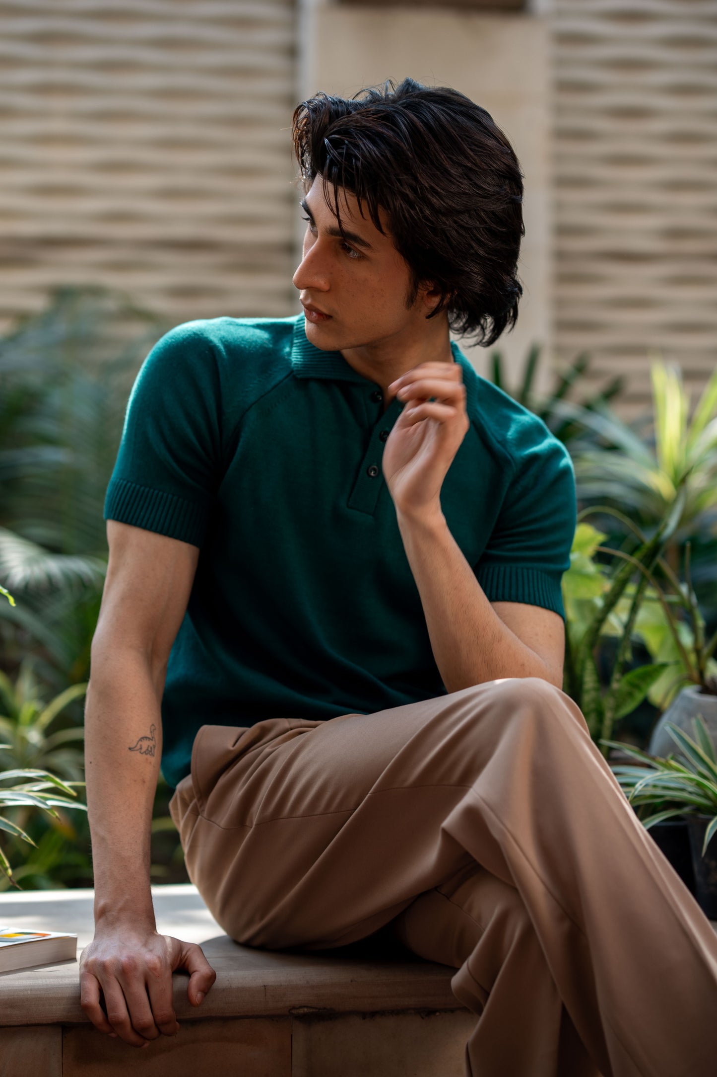 Fine-Knit Polo Shirt in Brunswick Green