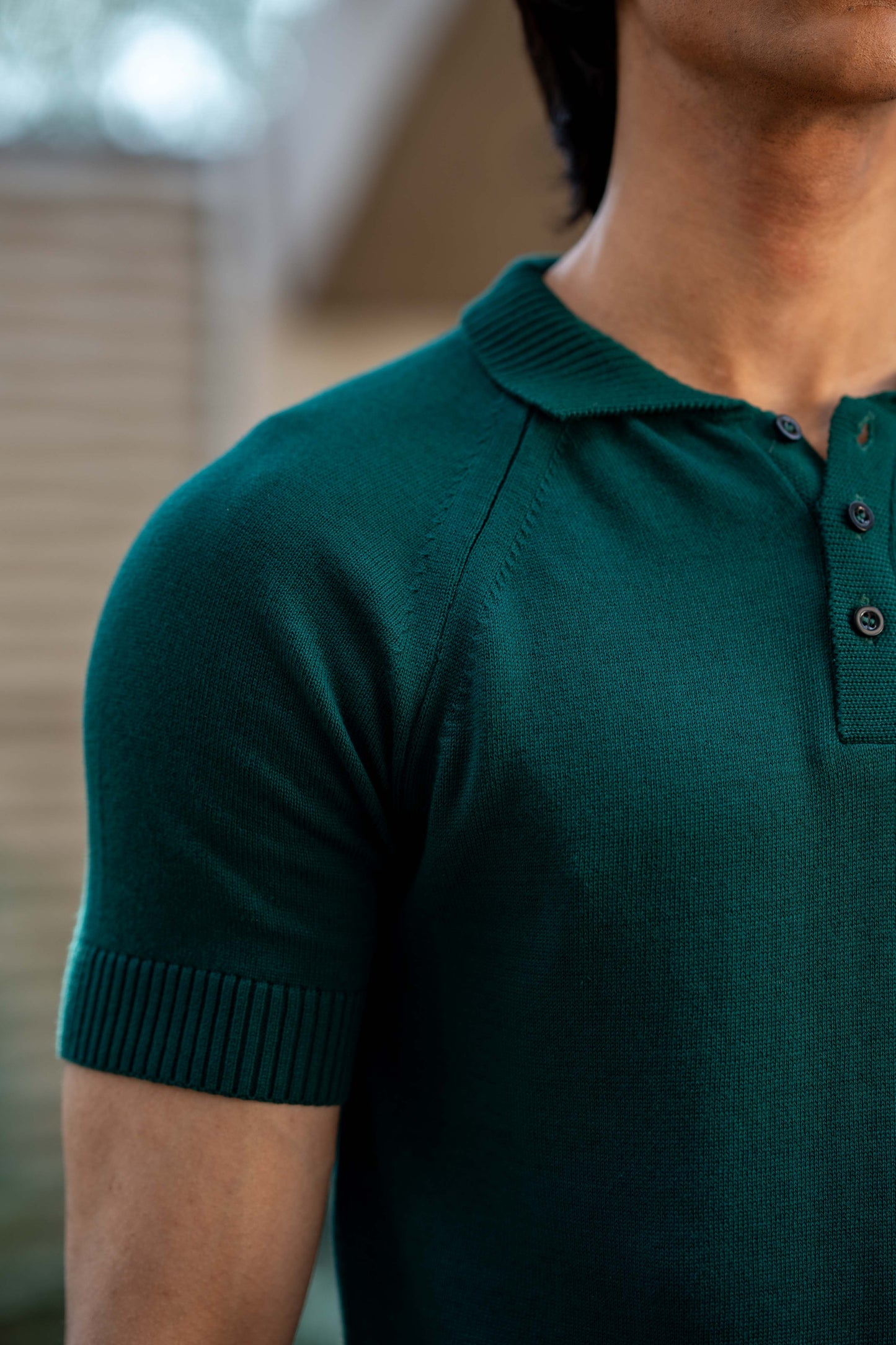 Fine-Knit Polo Shirt in Brunswick Green