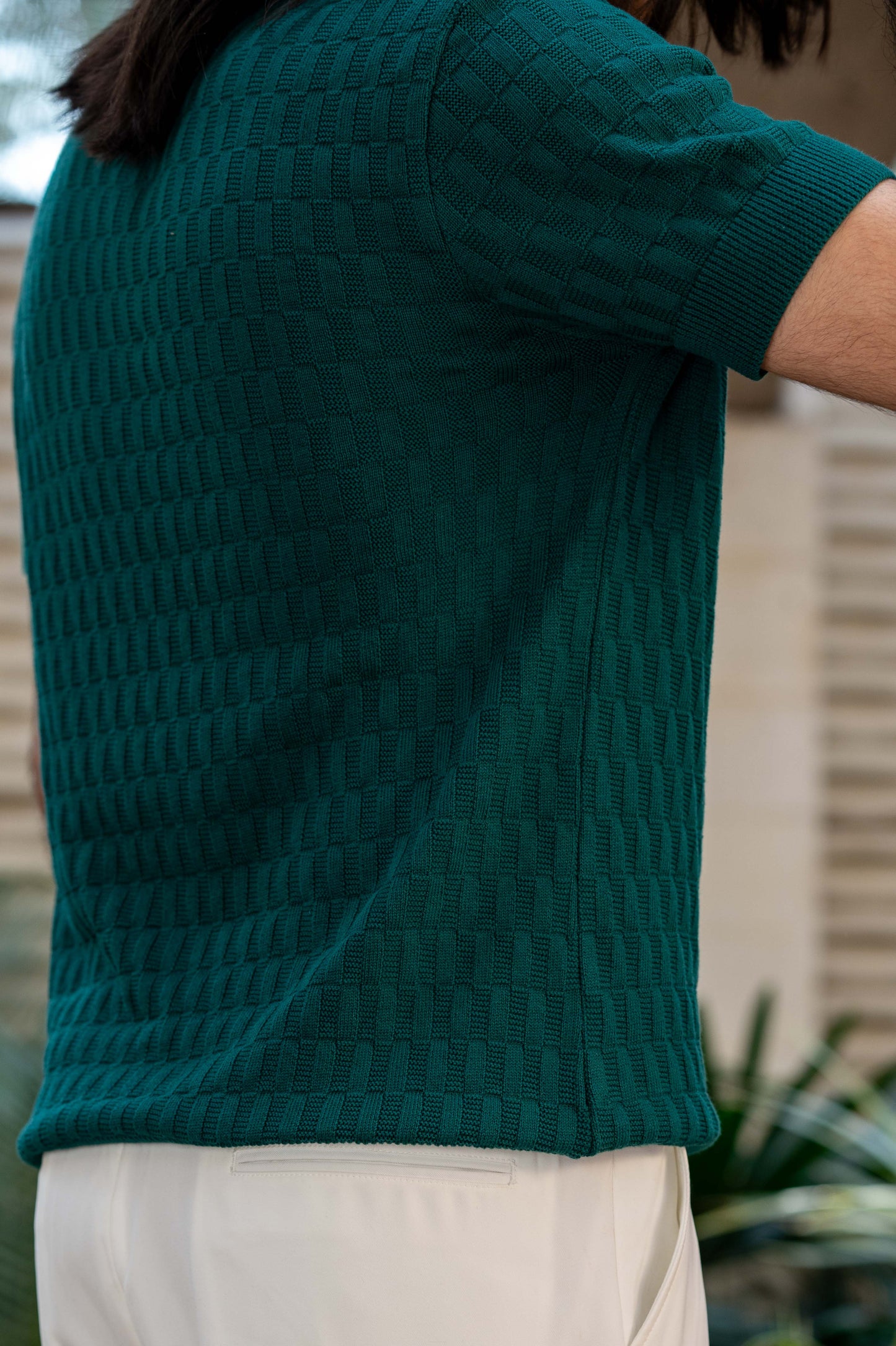 Pearl-Knit Polo Shirt in Brunswick Green