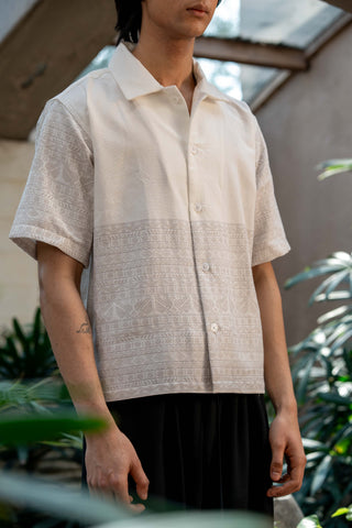Oversized Embroidery Shirt in White