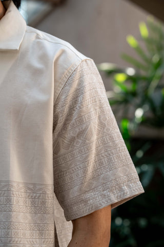 Oversized Embroidery Shirt in White